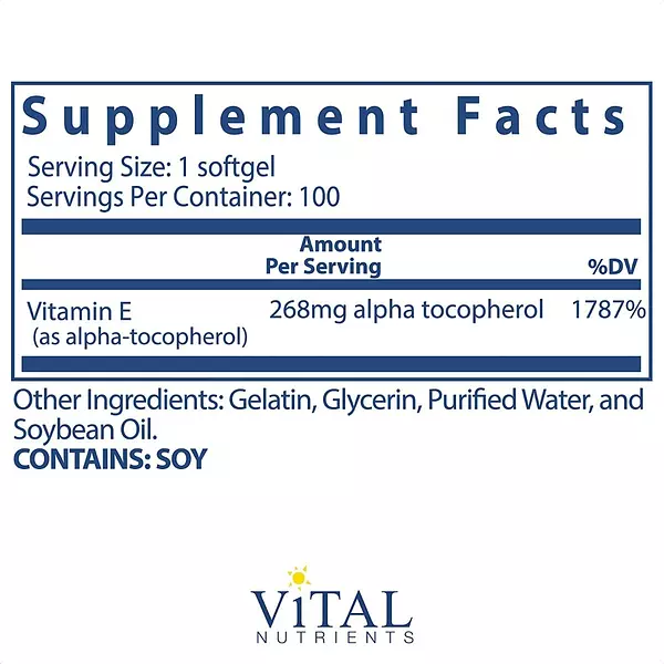 Salud y Equipamiento Médico - Vitamina E 100cap Vital Nutrien - - Unidad A $2729 2