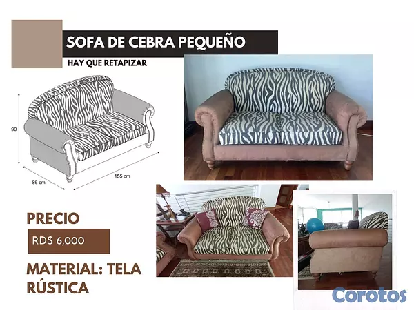 muebles y colchones - Duo de muebles en estampado de cebra  8