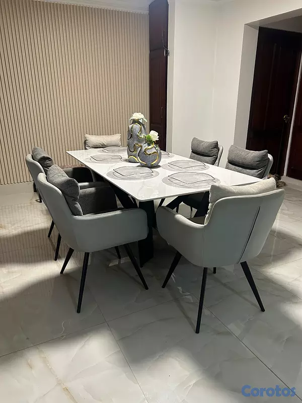 muebles y colchones - Comedor moderno de 6 sillas 7